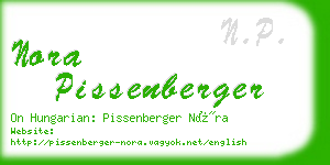 nora pissenberger business card